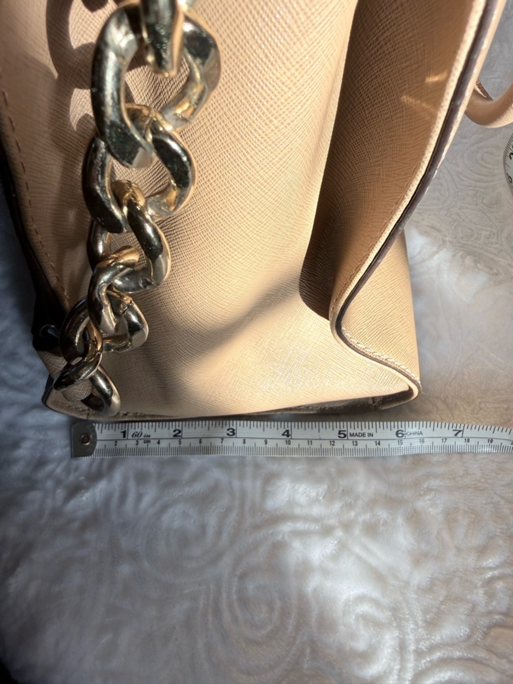 Michael Kors Blush Pink Hamilton Tote Bag Gold Lock Key Saffiano Leather - Picture 14 of 16